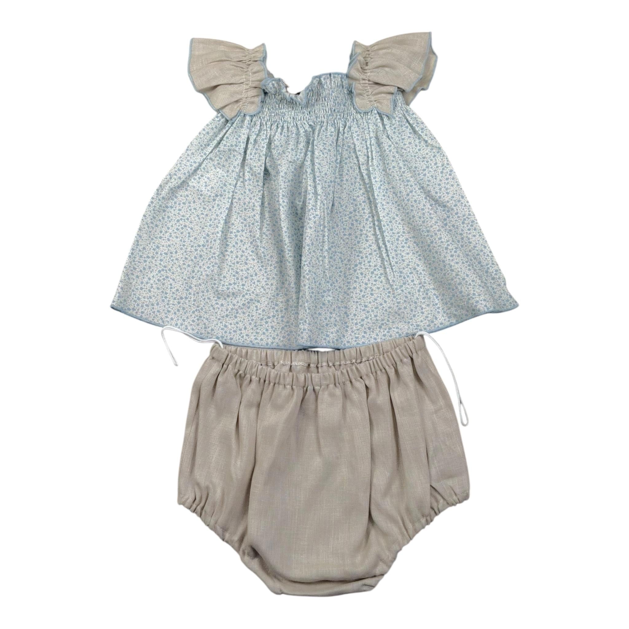 La Stupenderia Completo 2 Pezzi Camicia-Coulotte  per Neonata TBCT56 BIANCO LA STUPENDERIA 