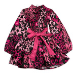 NAIDA abito manica lunga stampa fantasia Fuxia per Bambina NAAB289 FUXIA NAIDA 