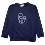 Cesare Paciotti Solid Color Crewneck Sweatshirt With Blue Logo Print For Newborns