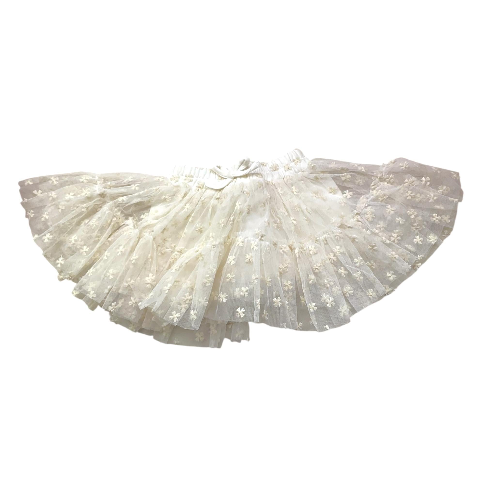 Y-CLU gonna tinta unita con tulle Bianco per Neonata YN20744 BIANCO Y-CLU 