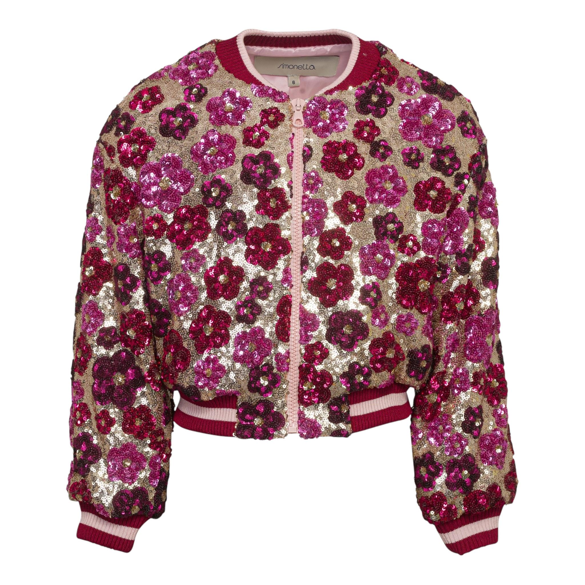 SIMONETTA giubbino felpa paillettata con zip Oro per Bambina SV2A97 ORO SIMONETTA 