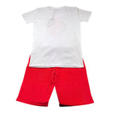 Daniele Alessandrini Complete T-Shirt-Bermuda Two-Tone White/Red For Children