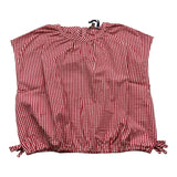 Little Ludo Plain Shirt Red Check Pattern For Girls