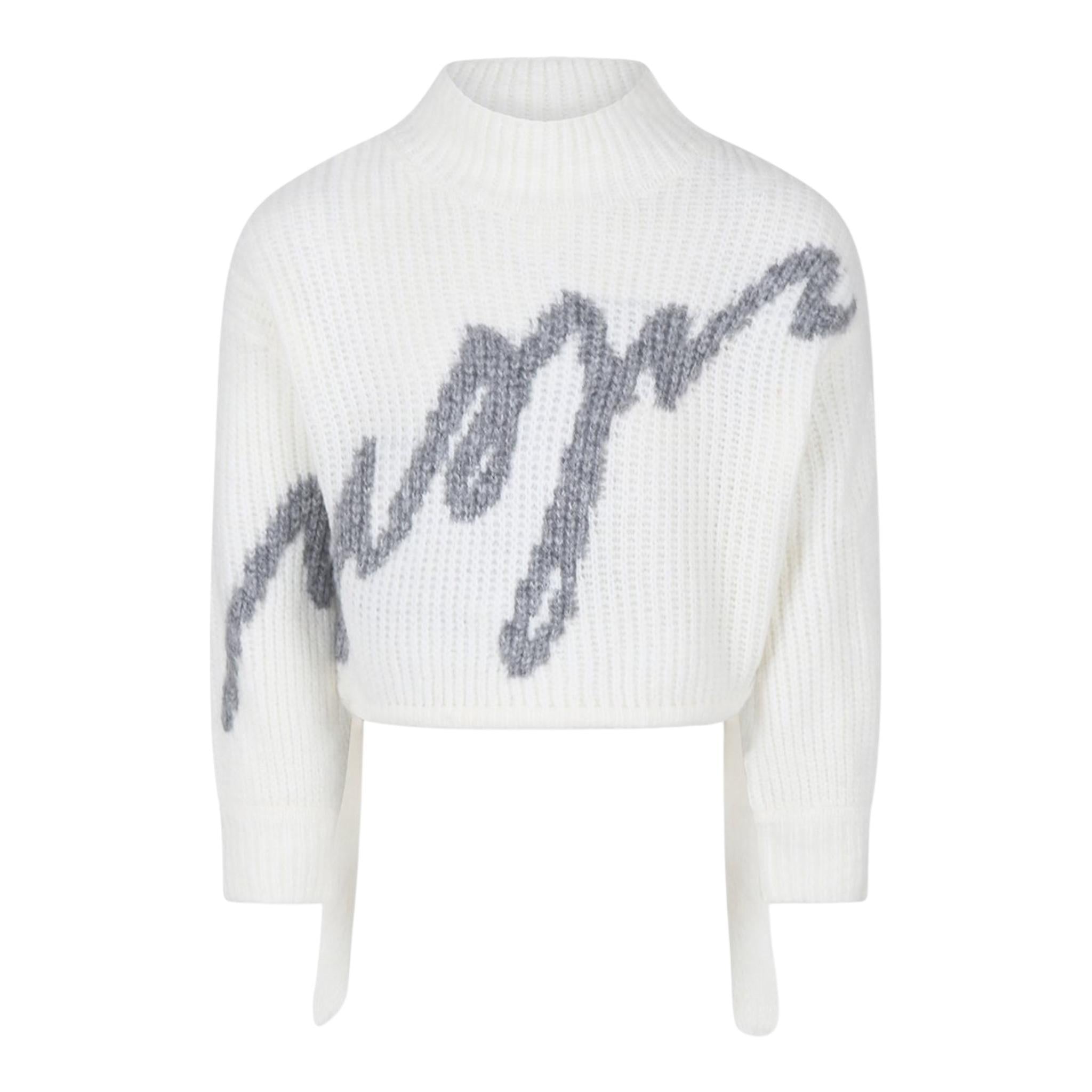 MSGM maglia girocollo tinta unita con stampa logo Panna per Bambina F4MSJGTN113 PANNA MSGM 
