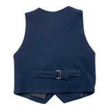Never Too Solid Color Vest With Blue Buttons For Newborn