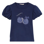 Liu Jo T-Shirt Girocollo Tinta Unita con Stampa per Neonata KA5041NX BLU LIU JO 