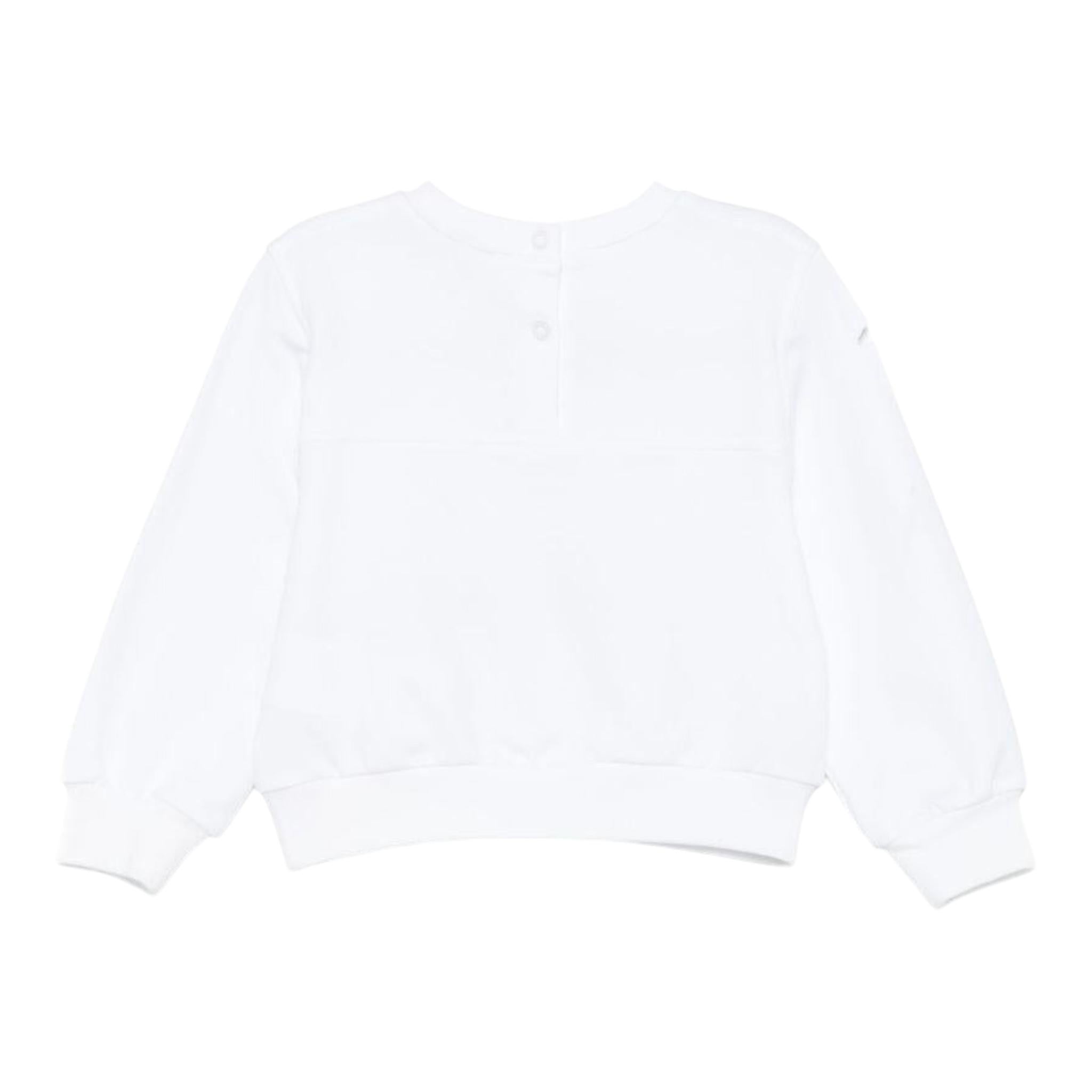 Monnalisa Felpa Girocollo Tinta Unita con Brillantini per Neonata 39E609 BIANCO MONNALISA 