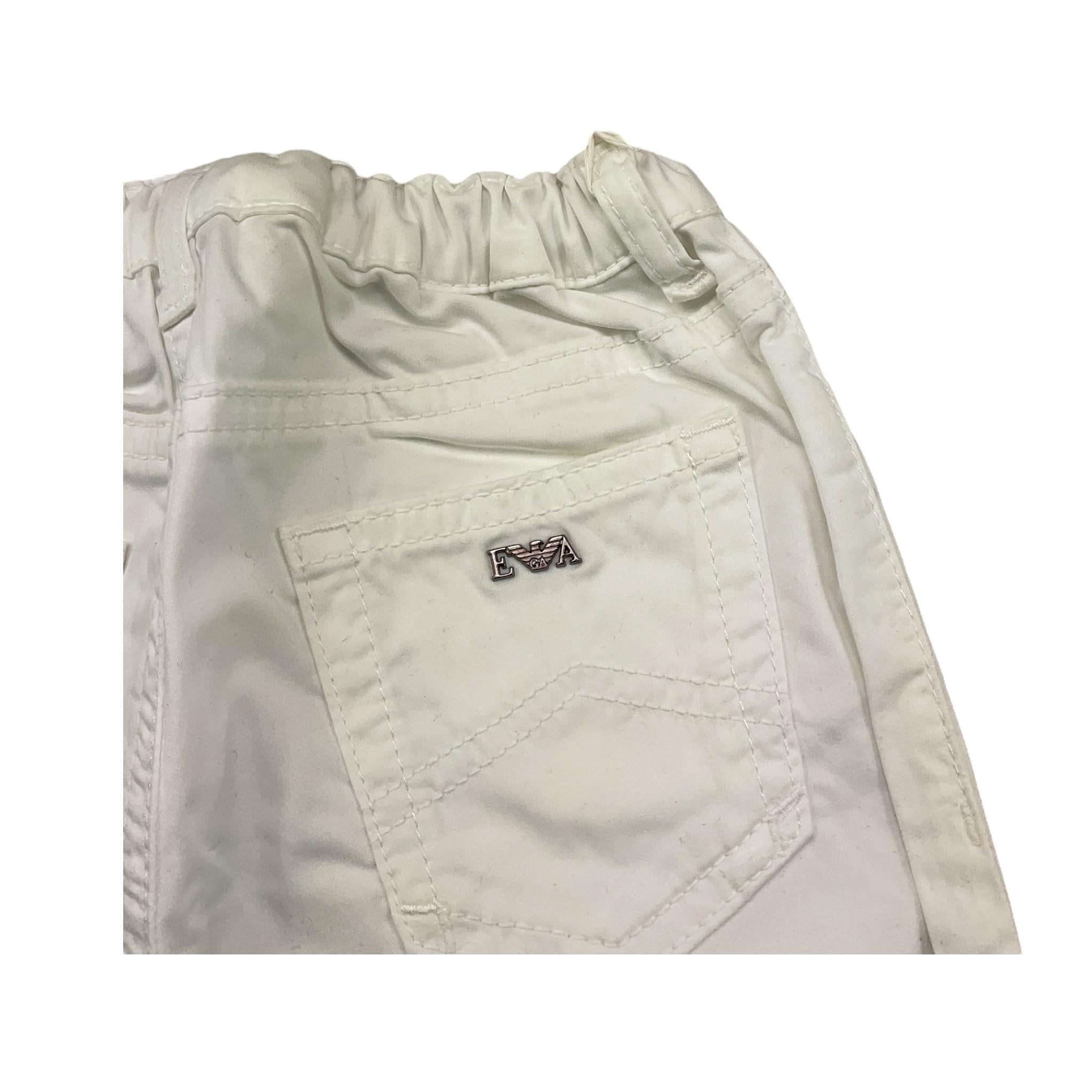 Emporio Armani Pantalone Tinta Unita con Elastico In Vita per Neonato 8NHJ02 BIANCO EMPORIO ARMANI 