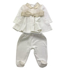 NINNAOH completo 2pz tinta unita maglia-ghettina Bianco per Neonata I2375C BIANCO NINNAOH 