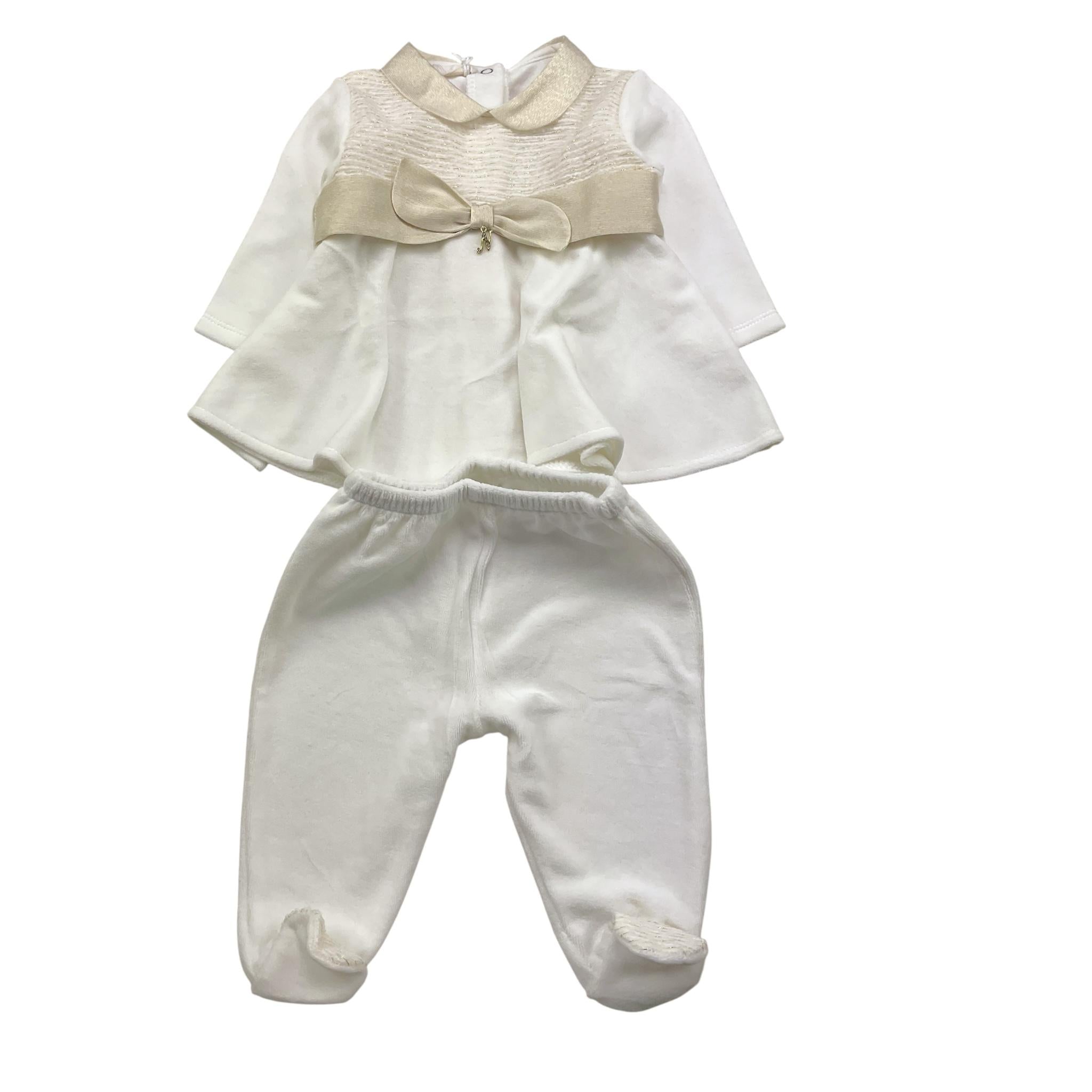 NINNAOH completo 2pz tinta unita maglia-ghettina Bianco per Neonata I2375C BIANCO NINNAOH 