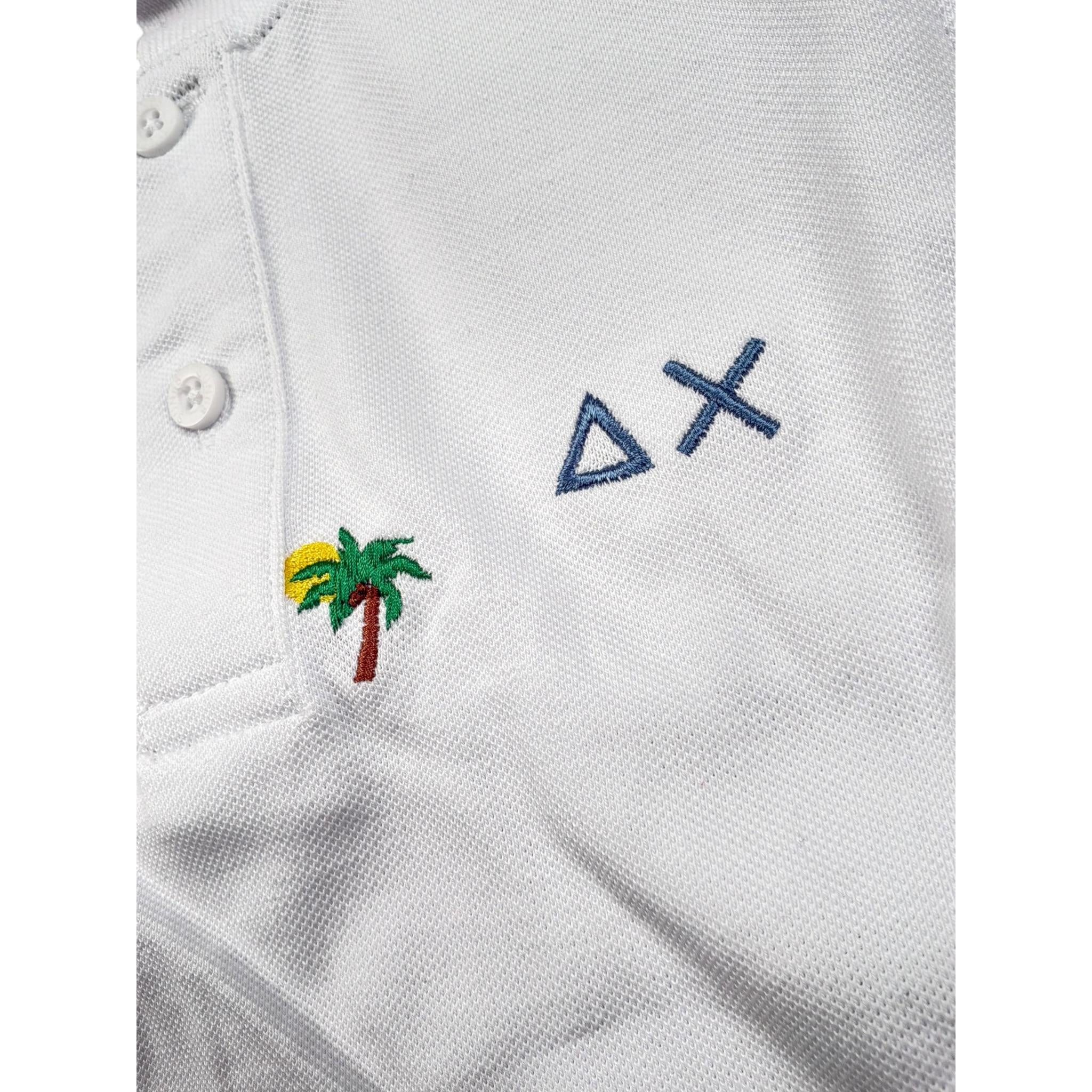 Sun68 Polo Mezza Manica Tinta Unita con Stampa per Bambino A35328X BIANCO SUN68 