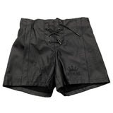 Aniye By Girl Solid Black Faux Leather Shorts For Girls