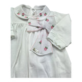 Le Bebe Tutina Manica Lunga Tinta Unita con Ricami per Neonata LBG6216 BIANCO LE BEBE 