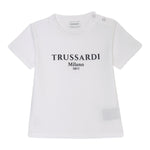 Trussardi T-Shirt Girocollo Tinta Unita con Stampa per Neonato TIP25011TSX BIANCO TRUSSARDI 