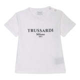Trussardi T-Shirt Girocollo Tinta Unita con Stampa per Neonato TIP25011TSX BIANCO TRUSSARDI 