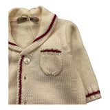 LA STUPENDERIA cardigan modello giacca tinta unita Panna/rosso per Neonato WCGH21 PANNA/ROSSO LA STUPENDERIA 