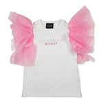 John Richmond T-Shirt Girocollo tinta unita con Maniche In Tulle Bianco per Neonata RGP2408TSN BIANCO JOHN RICHMOND 