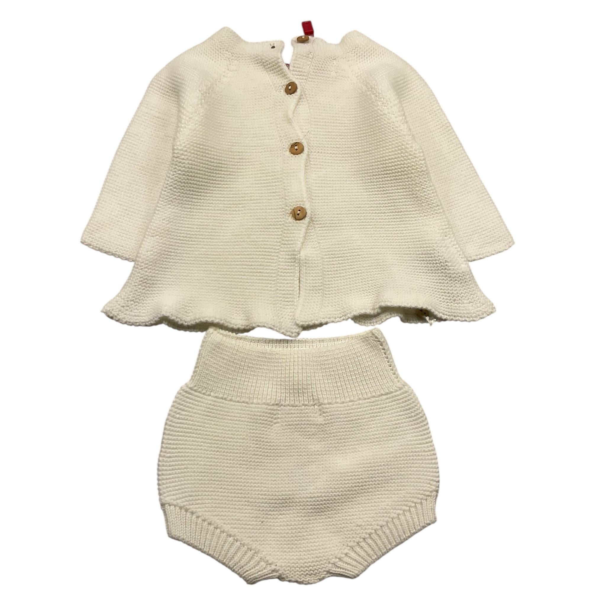 CND completo 2 pezzi maglia-culotte tinta unita Bianco per Neonato 949564 BIANCO CND 