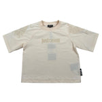 Just Cavalli T-Shirt Girocollo Modello Crop Tinta Unita per Bambina JIP26133TS PANNA JUST CAVALLI 