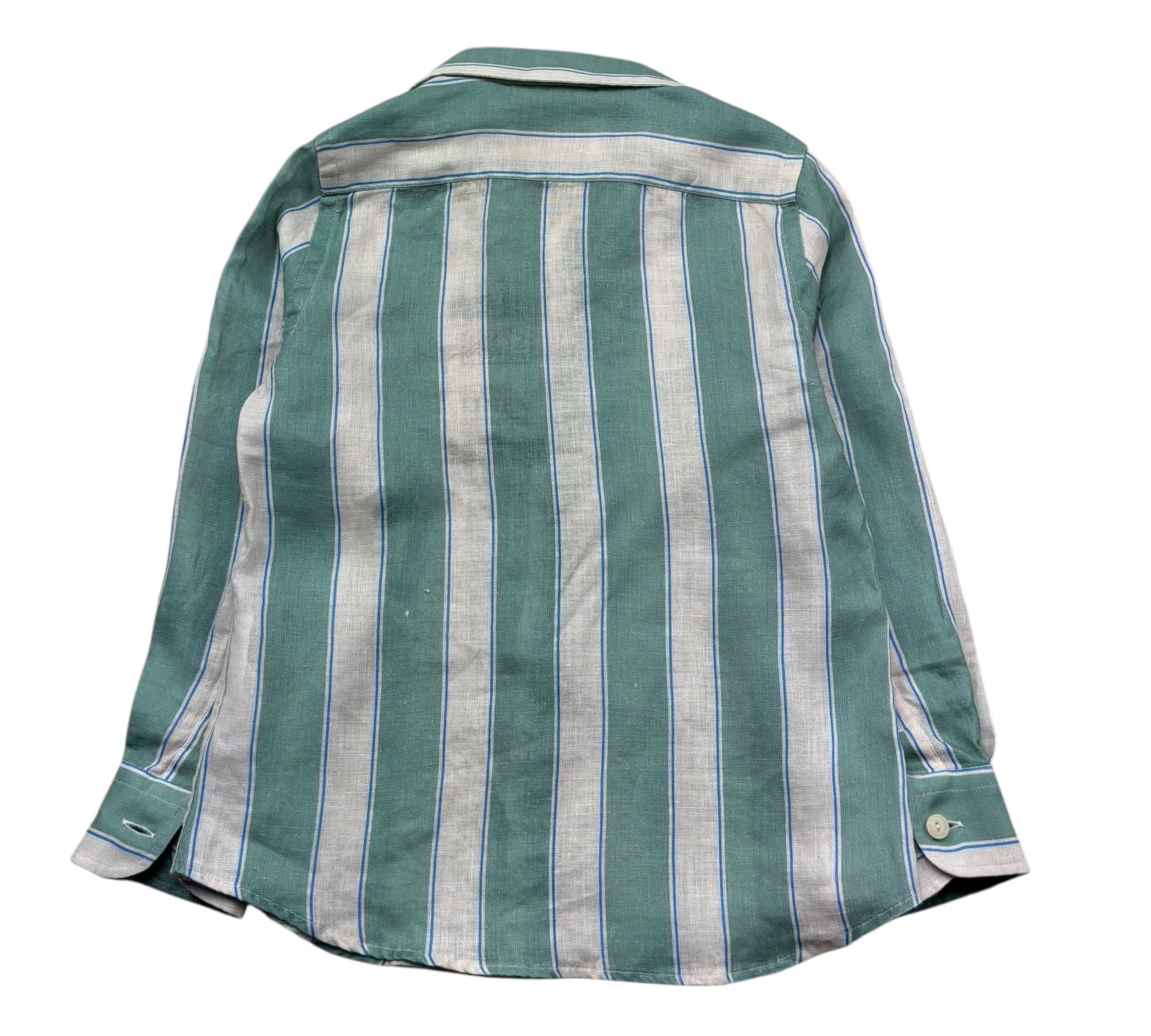 Saint Barth Camicia Manica Lunga Fantasia A Righe per Bambino AGNES VERDE SAINT BARTH 