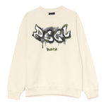 DISCLAIMER felpa tinta unita girocollo con stampa Panna per Bambino 24IDK58231 PANNA DISCLAIMER 