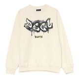 DISCLAIMER felpa tinta unita girocollo con stampa Panna per Bambino 24IDK58231 PANNA DISCLAIMER 