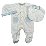 Trussardi Set 3 Pezzi Tutina-Cappello-Bvetta per Neonata TLP26003TUA BIANCO/AZZURRO TRUSSARDI 