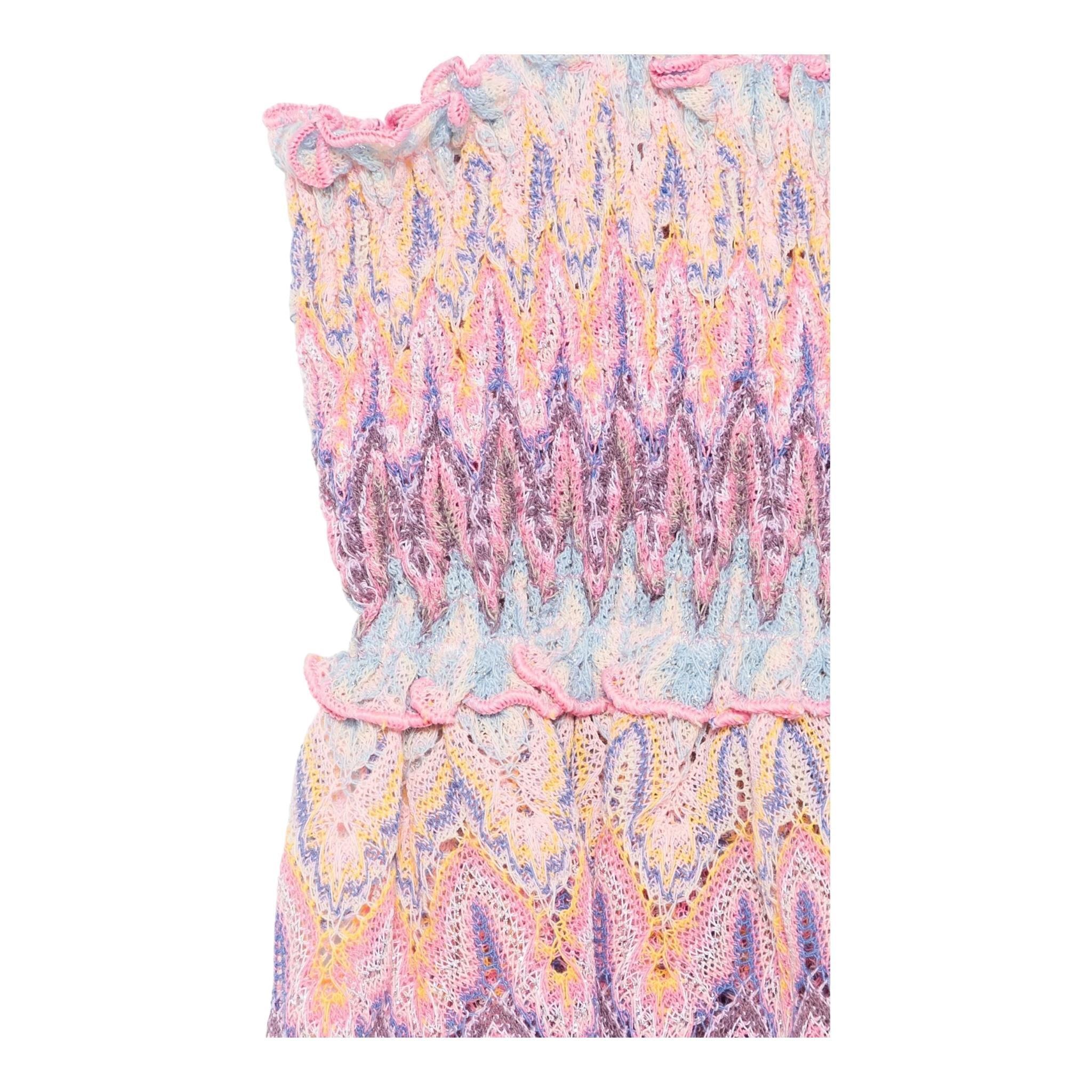 Saint Barth Top Bretelline Stampa Fantasia Traforato per Bambina RACHELT ROSA SAINT BARTH 