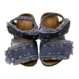 Colors Of California Solid Color Sandals With Blue Buckles For Girls