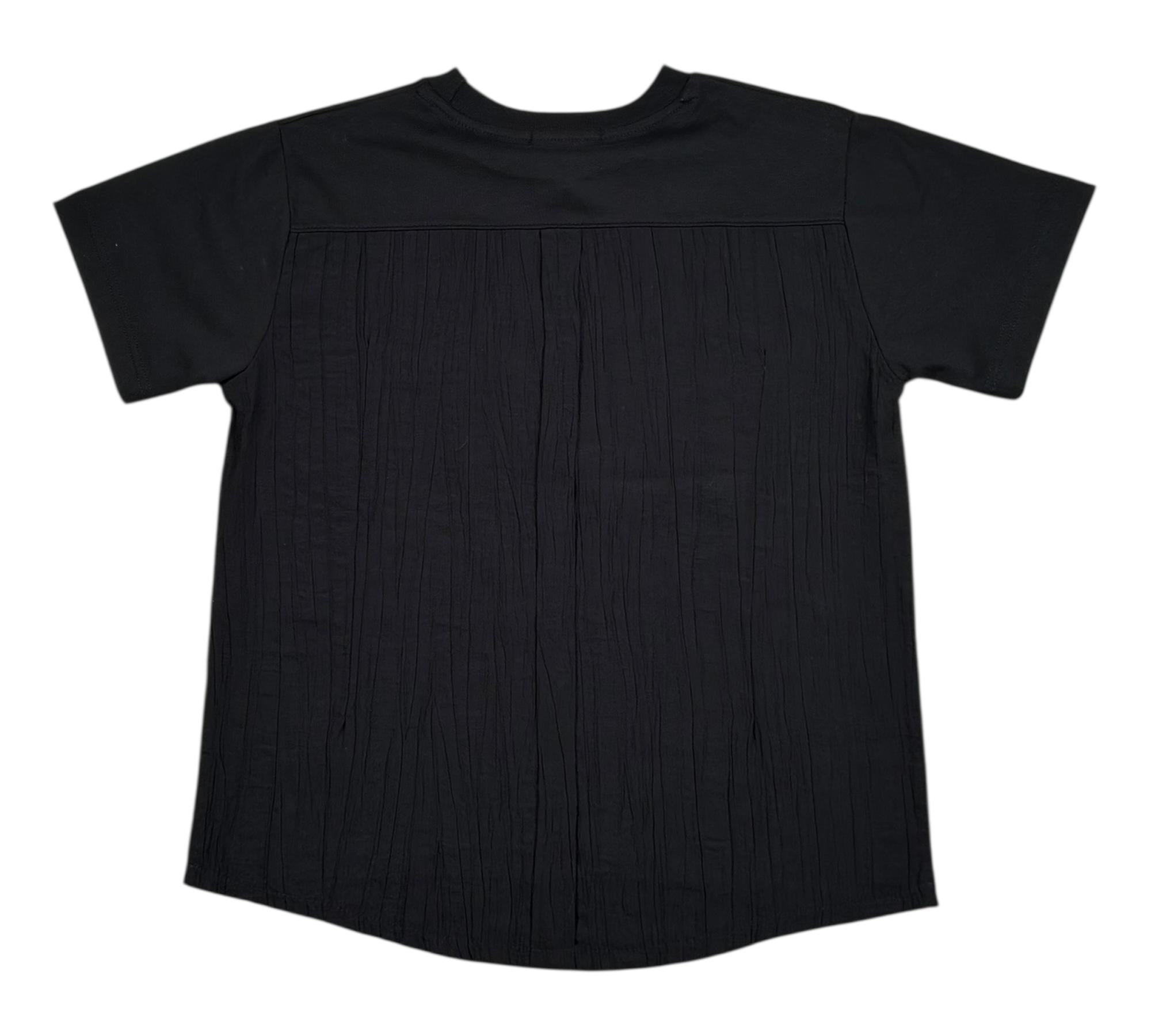 Paolo Pecora T-Shirt Girocollo Tinta Unita con Stampa per Bambino PP4354 NERO PAOLO PECORA 