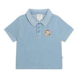 Carre'Ment Beau Polo Half Sleeve In Light Blue Sponge For Newborns