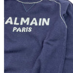 BALMAIN maglia tinta unita con stampa Blu per Bambino BV9P40 BLU BALMAIN 