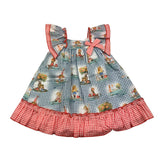 Miranda Plain White Patterned Dress for Baby Girl