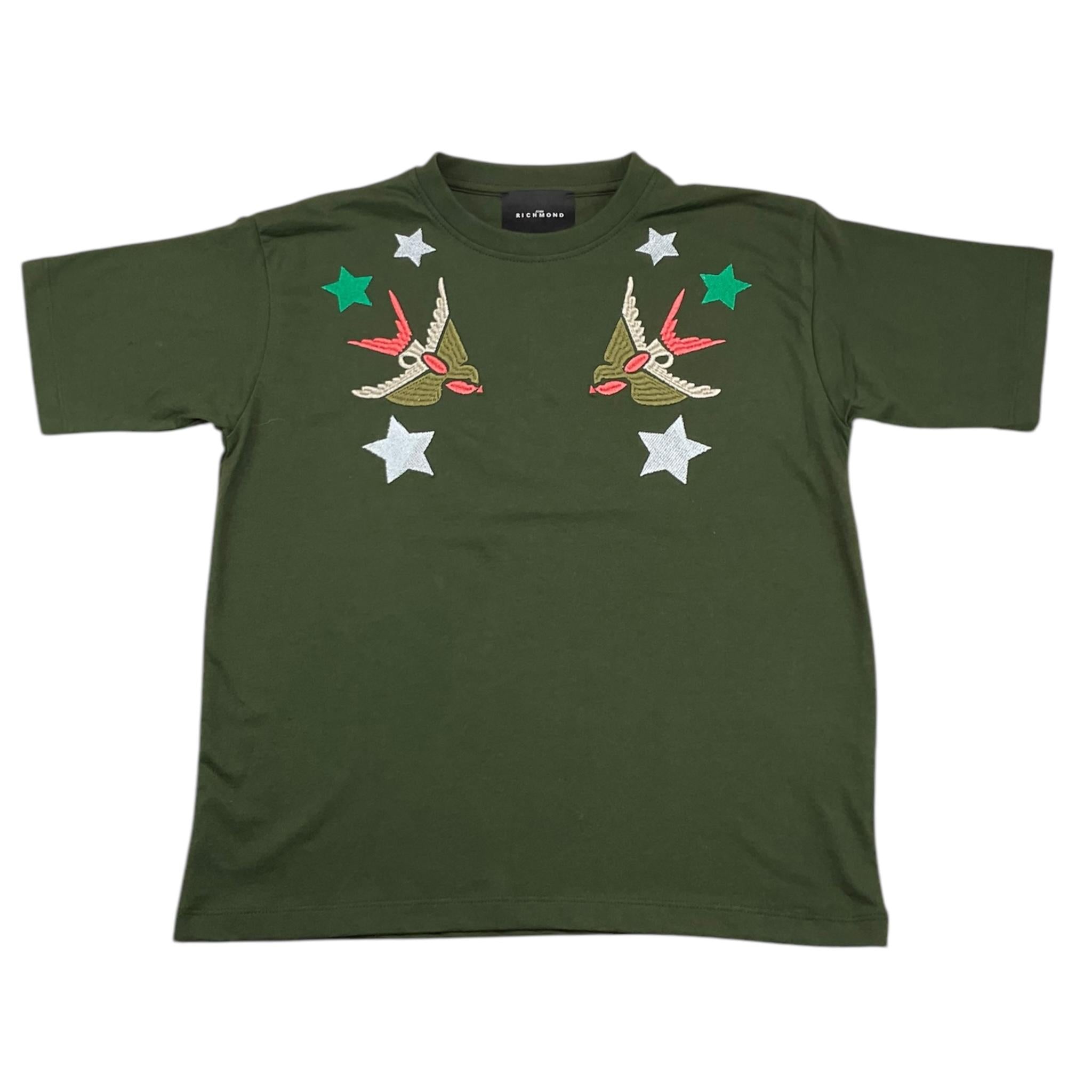 JOHN RICHMOND t-shirt girocollo tinta unita con stampa Verde per Bambino RGA25132TS VERDE JOHN RICHMOND 
