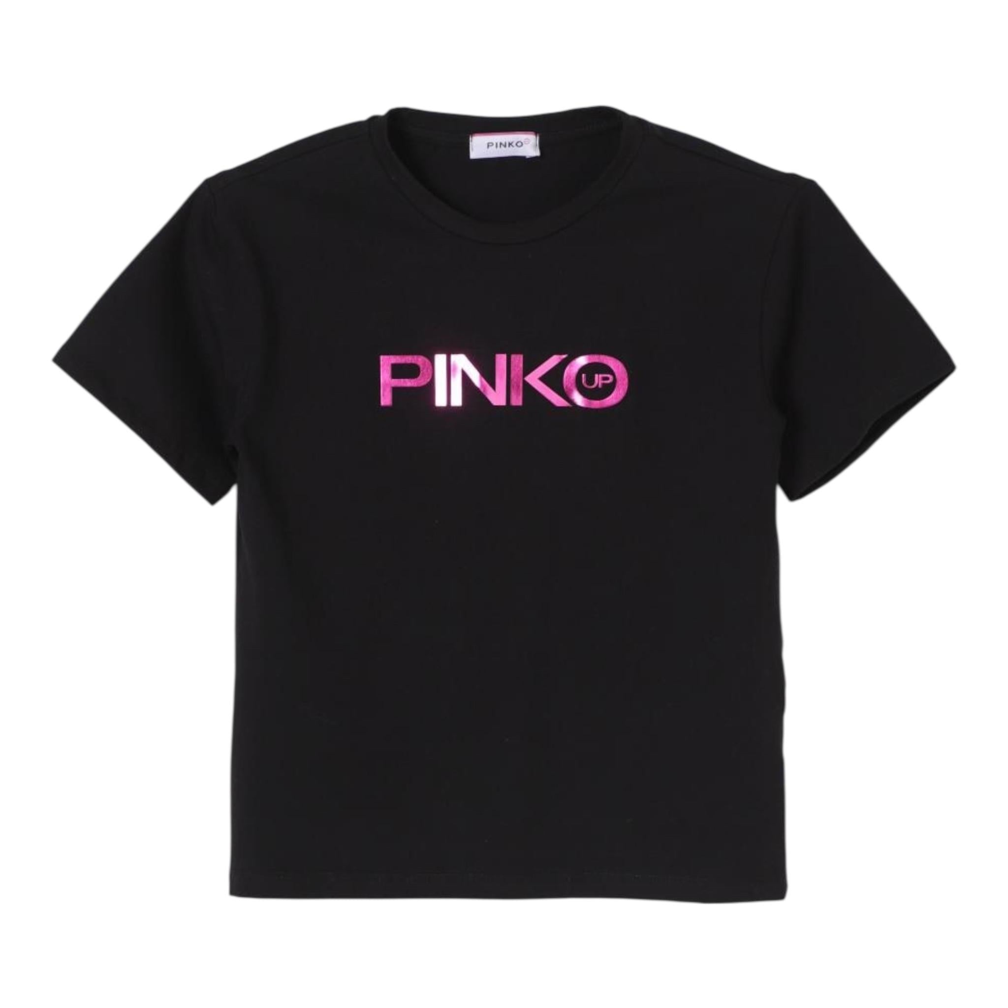 PINKO t-shirt girocollo tinta unita con stampa Nero per Bambina F4PIJGTH092 NERO PINKO 
