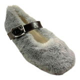 DOU DOU ballerina tinta unita peluche con fibia Grigio per Bambina 24BALL445 GRIGIO DOU DOU 