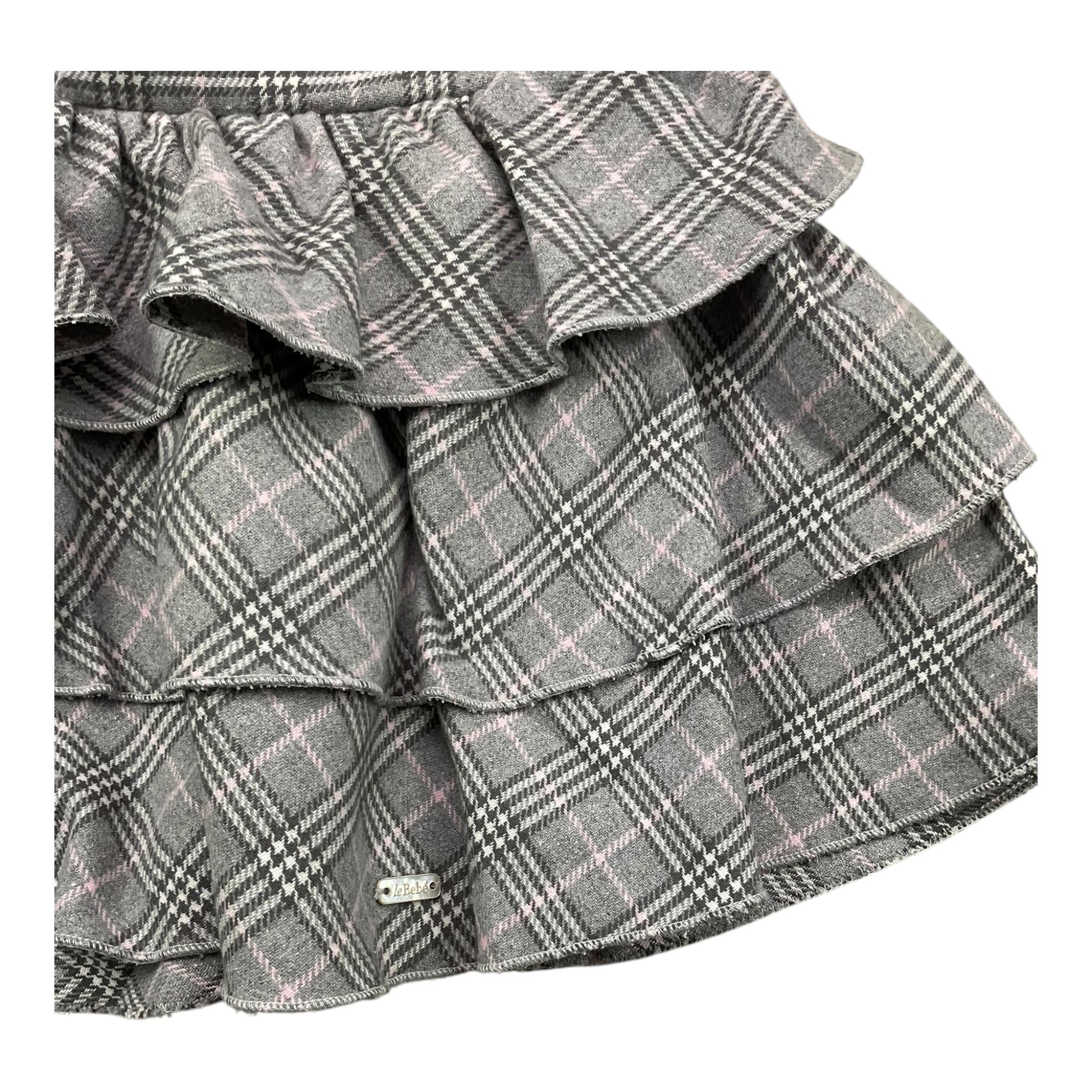 LE BEBE' gonna tinta unita con balze ed elastico in vita Grigio per Neonata LBG6149 GRIGIO LE BEBE' 
