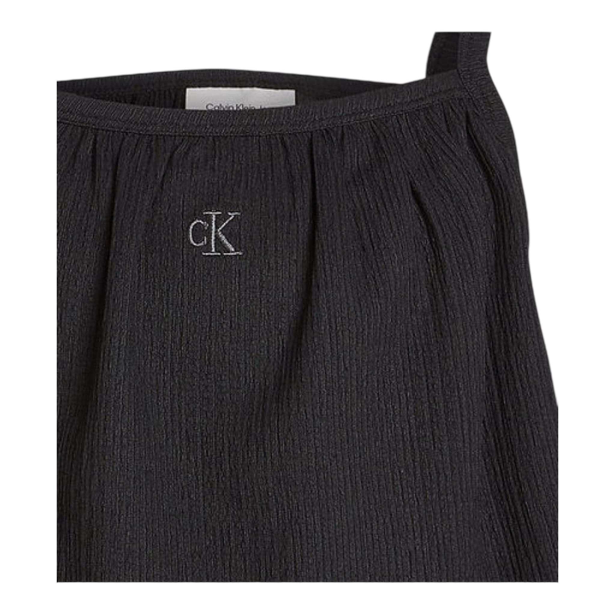 Calvin Klein Top Tinta Unita con Bretelle per Bambina IG0IG02870 NERO CALVIN KLEIN 