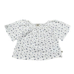 Petit Indi Camicia Tinta Unita con Stampa Fiori per Neonata SS25BK4035 BIANCO PETIT INDI 