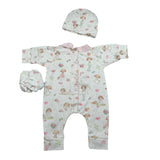 Le Piccoline Del Cuore Completo 3 Pezzi Pagliaccetto-Cappello-Babbucce per Neonata EOEO BIANCO LE PICCOLINE DEL CUORE 
