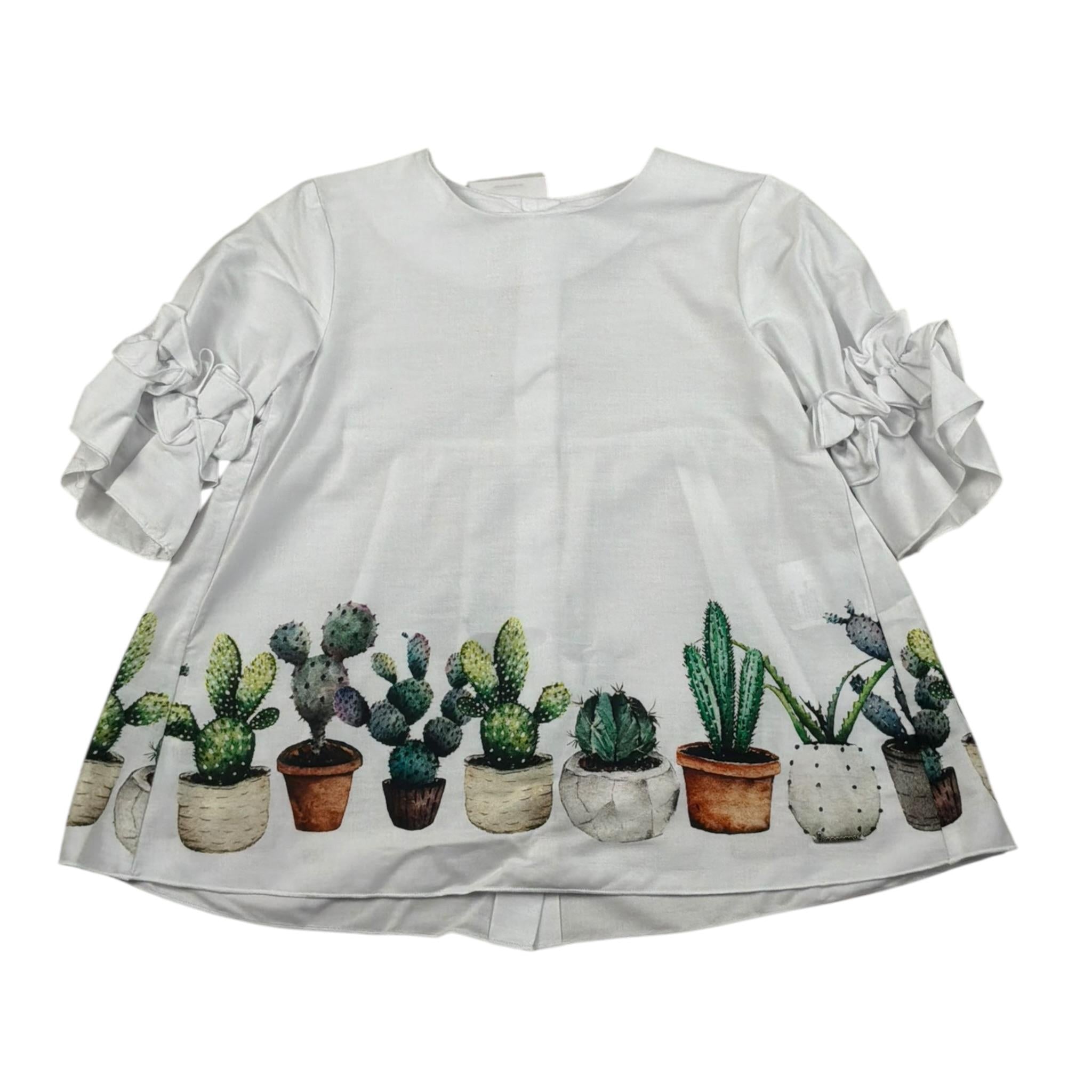 Le Coconne Camicia Mezza Manica Tinta Unita con Stampa per Bambina LCN2074 BIANCO LE COCONNE 