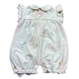 Le Bebe Pagliaccetto Mezza Manica Tinta Unita con Stampe per Neonata LBG6290 BIANCO LE BEBE 