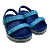 Crocs Solid Color Rubber Sandals With Contrast Bands Blue For Baby