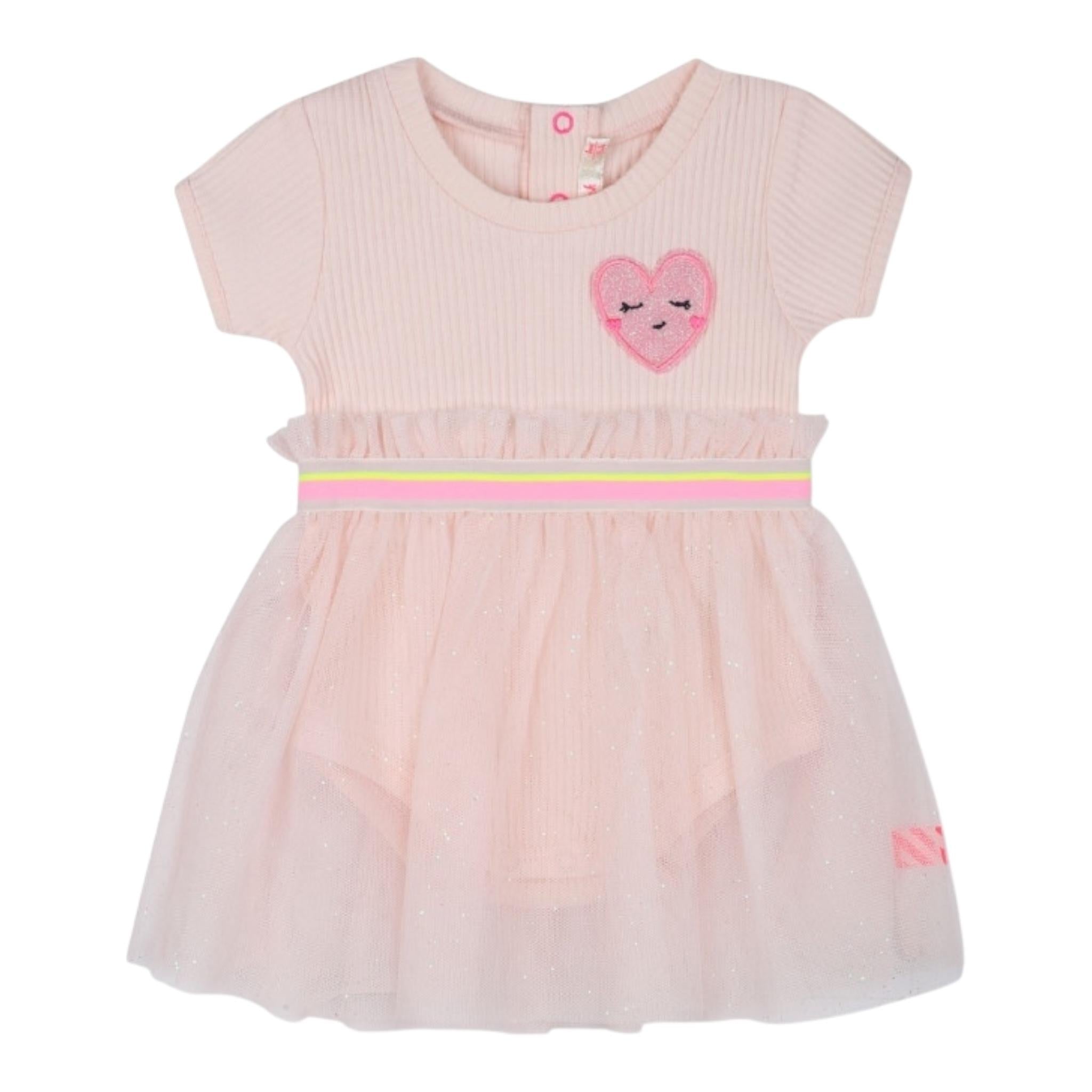 Billieblush Abito Tinta Unita Mezza Manica con Tulle per Neonata U21007 ROSA BillIEBLUSH 
