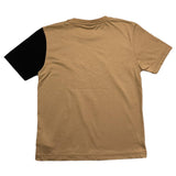 Kejo Two-Tone Crewneck T-Shirt With Logo Print Black/Biscuit For Boys