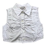Meimeij Solid Color White Sleeveless Shirt For Girls