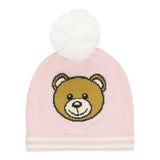 MOSCHINO cappello tinta unita con stampa e pon pon Rosa per Neonata MUX04WAX ROSA MOSCHINO 