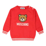 MOSCHINO maglia girocollo tinta unita con stampa orso Rosso per Neonato MYW00JX ROSSO MOSCHINO 