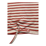 Babidu White/Red Striped Pattern T-Shirt For Baby Girl