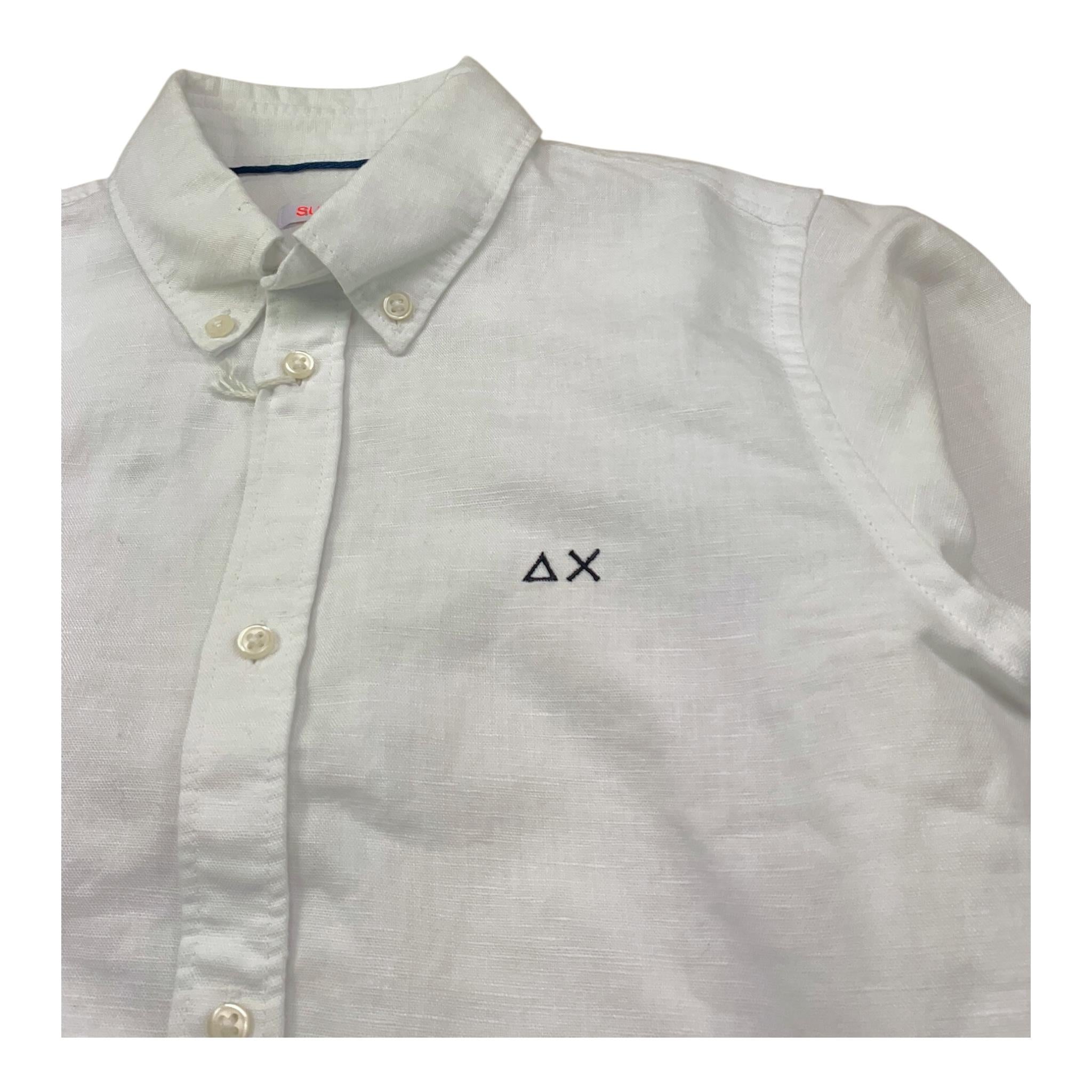 Sun68 Camicia Tinta Unita con Logo per Bambino CPS35305 BIANCO SUN68 